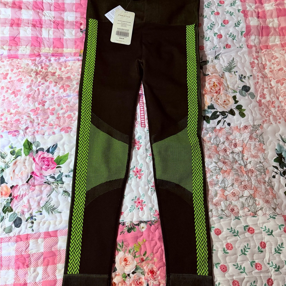 Fabletics Black and Green Leggings
